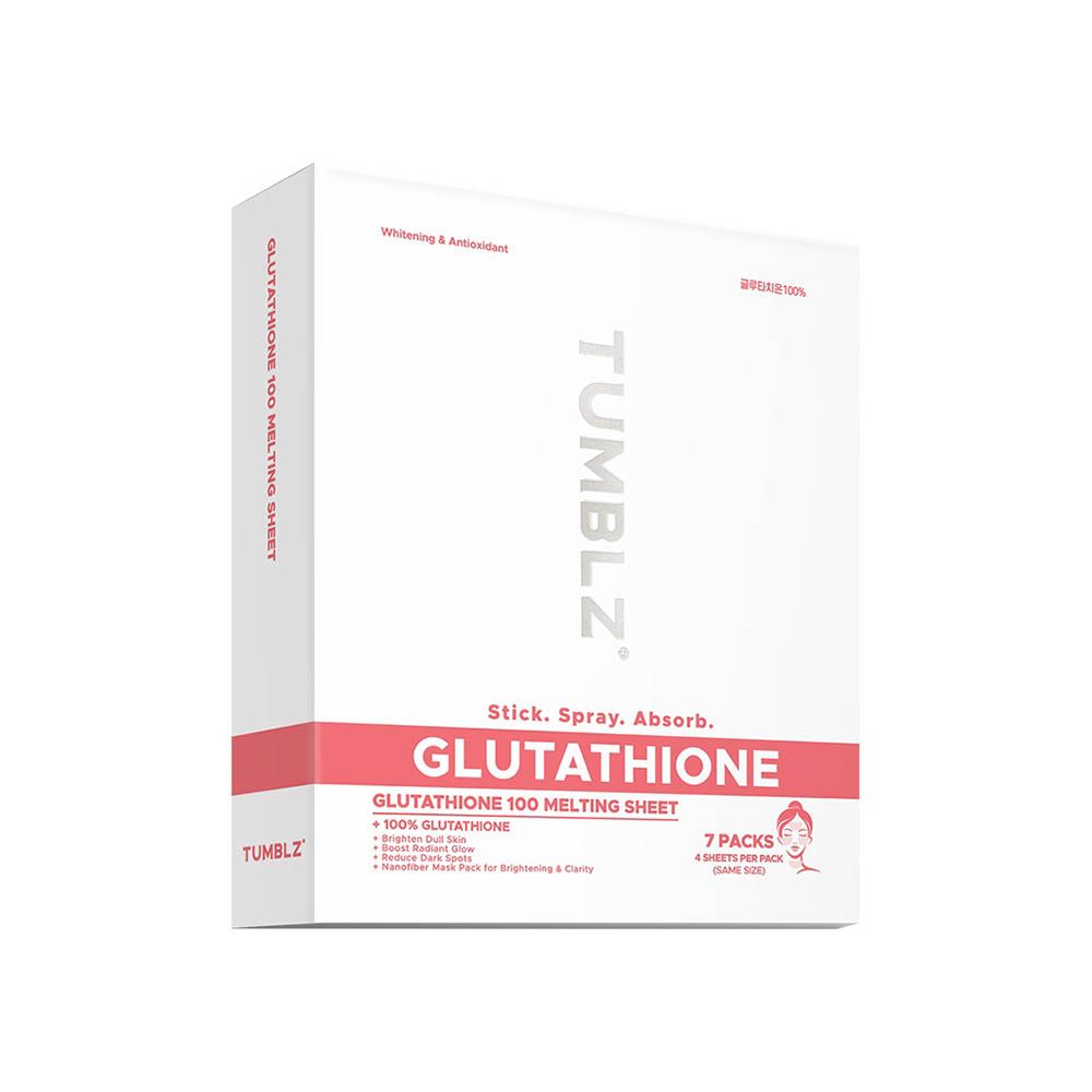TUMBLZ Glutathione 100 Melting Sheet 7 Packs Dissolving Face Mask Brightening Skin Tone Up Radiance Home Spa Care _ Made in Korea